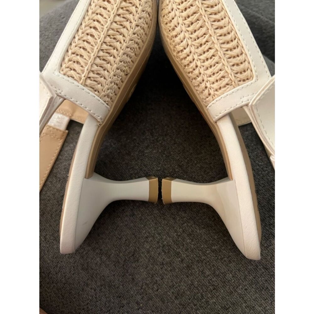 A NEW DAY Women's Beige Milan Raffia Pointy Toe Kitten Heel Slingback Shoes 8 - Picture 8 of 8
